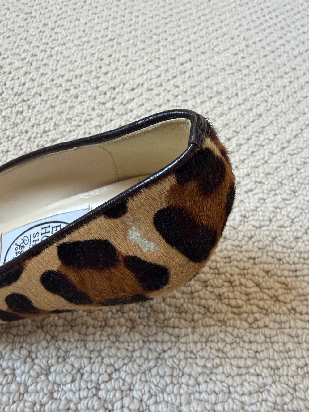 Emma Hope Leopard Print Pointed Toe Pumps - Tan/Black - Picture 5 of 10